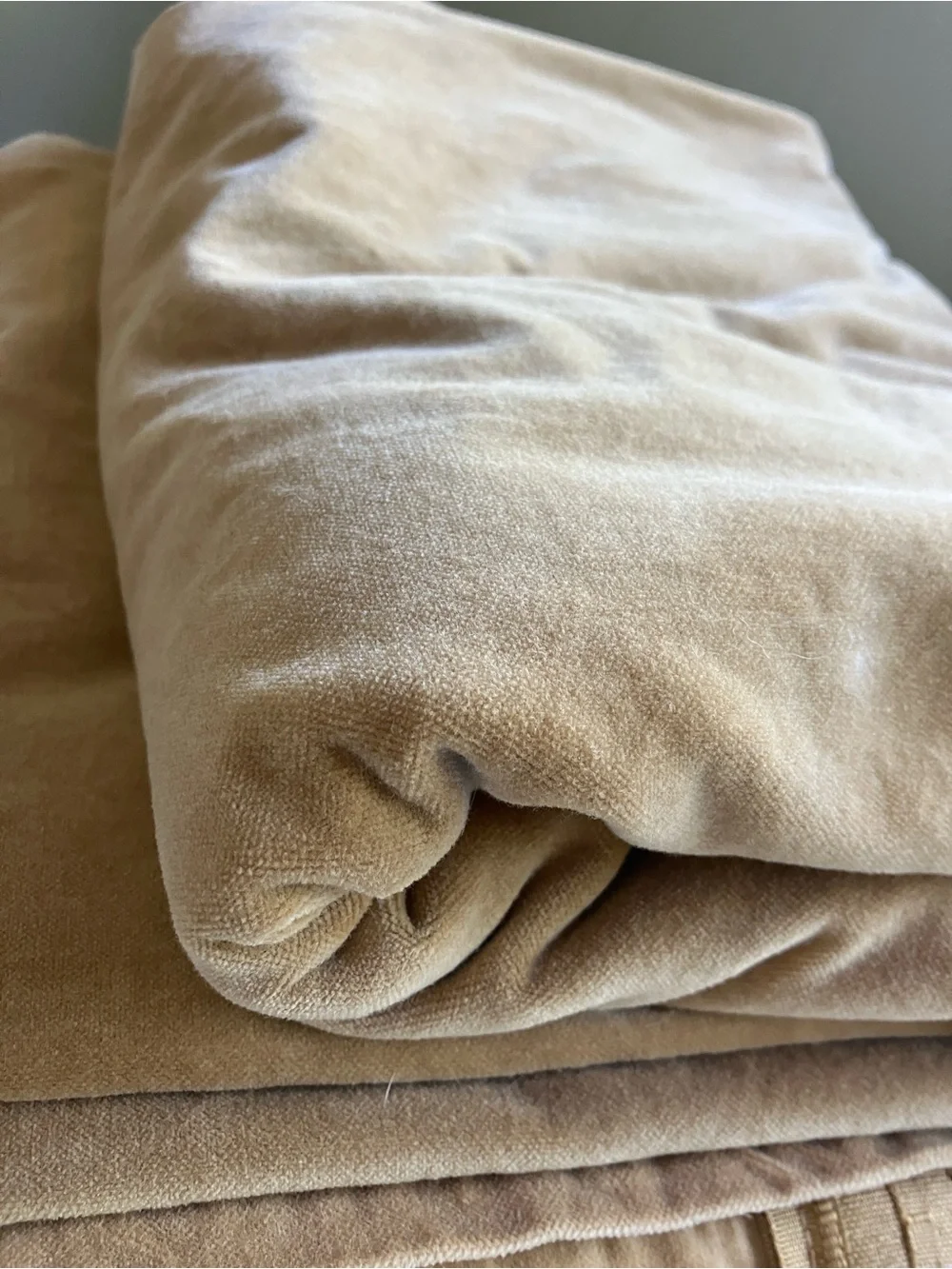 IKEA SANELA Curtains, 1 pair, beige-yellow/with heading tape, 55x84 